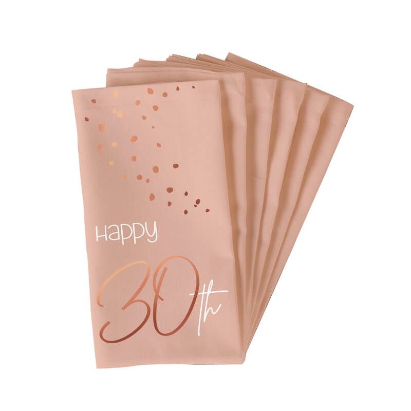 10 Serviettes en papier - Anniversaire Elegant - Blush & Rose Gold