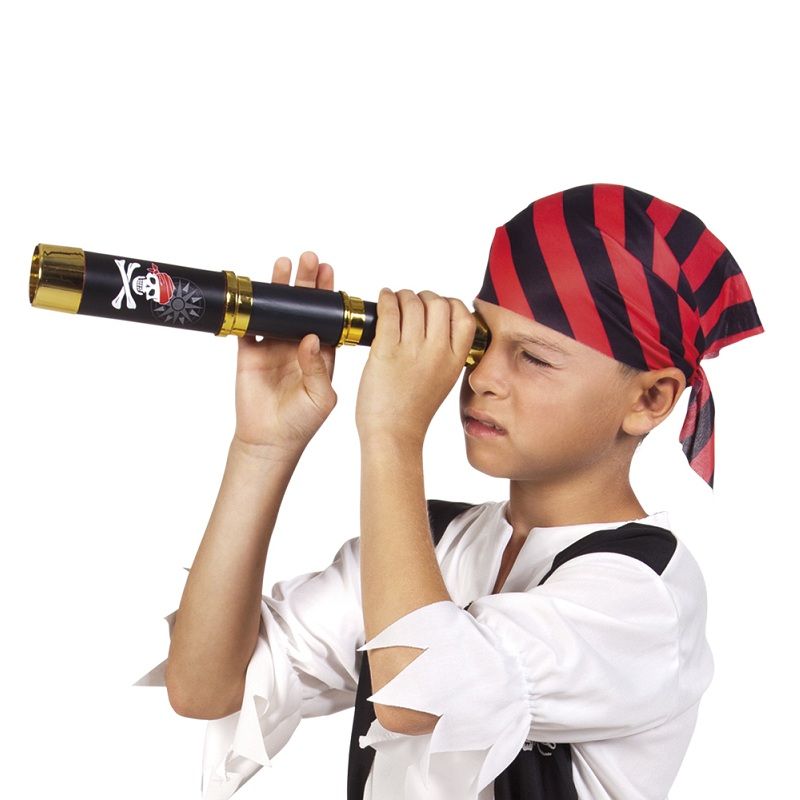 Longue vue pour enfant rouge ou jaune Couleur aléatoire : bleu Jouet mini télescope déguisement pirate 