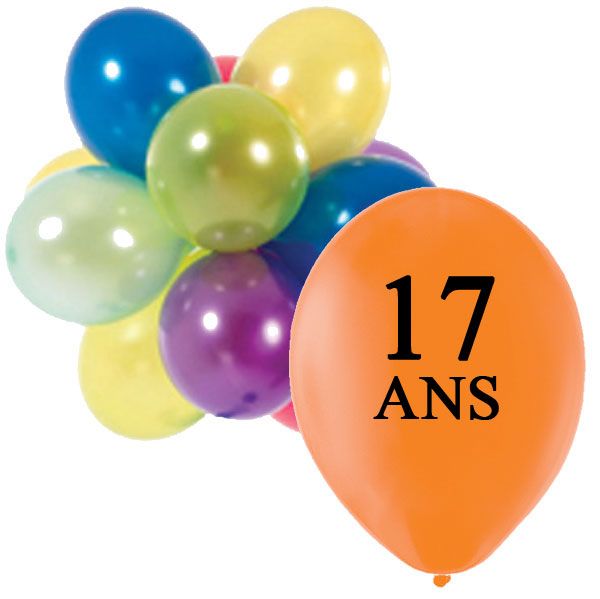 10 Ballons De Baudruche Anniversaire 17 Ans Jour De Fete Boutique Jour De Fete