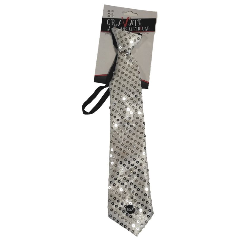 Cravate Lumineuse à Sequins - 4 LEDS - Couleur au choix - Jour de Fête -  Disco - Top Thèmes
