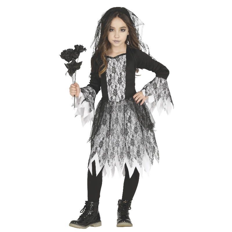 Dark Poupée Costume Halloween Mort robe fantaisie filles 6-8 ans 