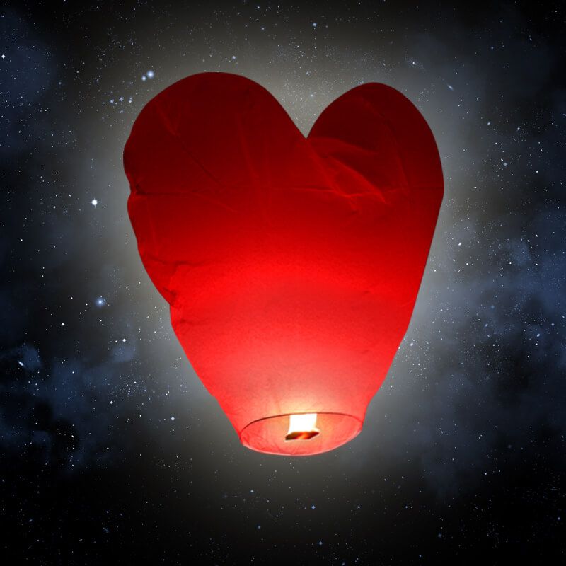SKYLANTERN Lanterne Volante Pinata Coeur Rouge 36 cm 