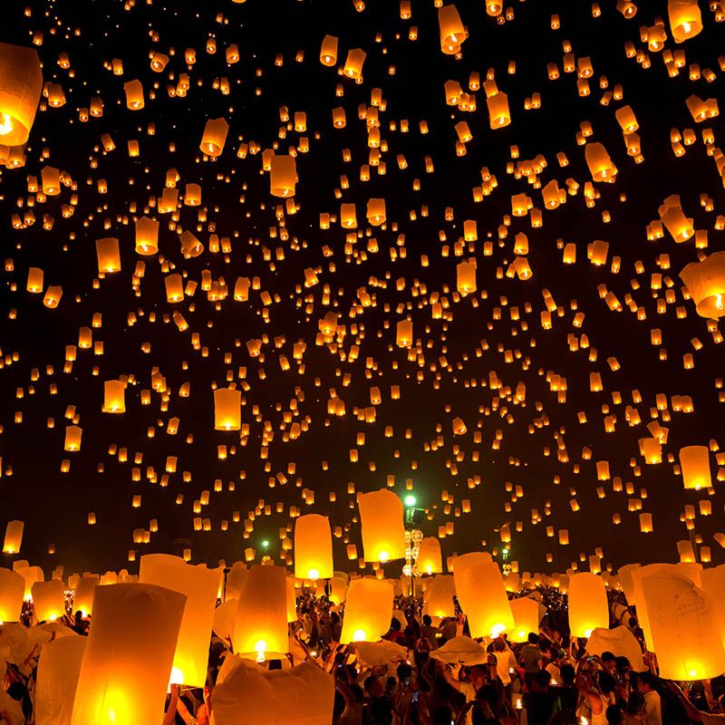 Lot de 100 Lanterne volante celeste orange chinoise fête mariage anniversaire