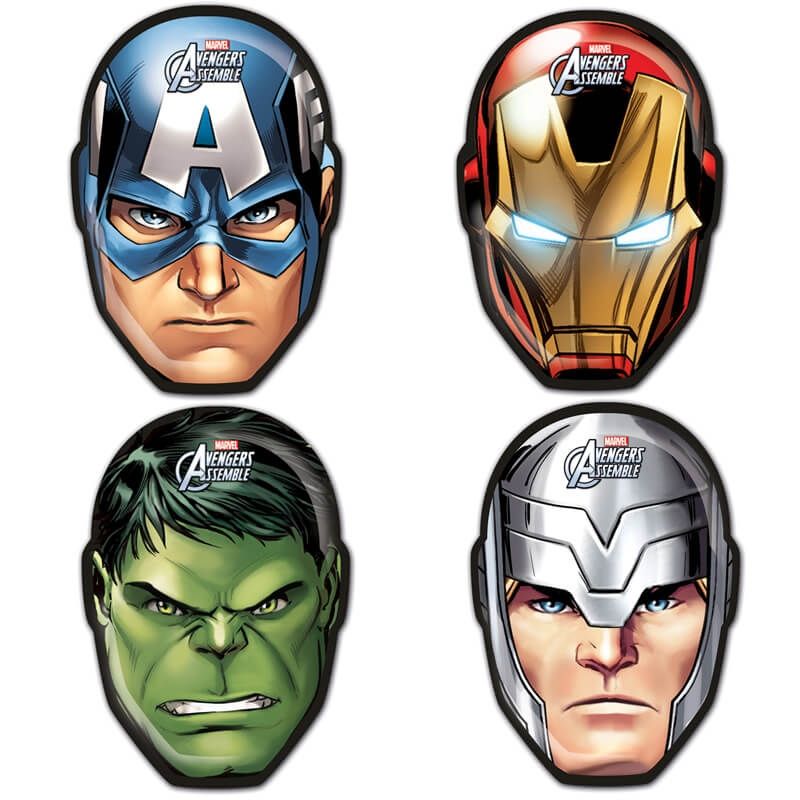 Masques en carton Avengers - Jour de - Marvel - LICENCES ET
