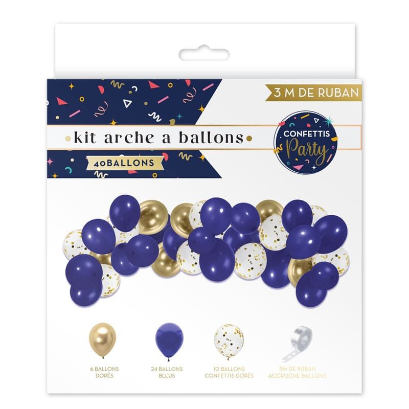 Kit Arche à Ballons - Joyeux Anniversaire - Collection Confettis - Jour de  Fête - Ballons - Ballon et Accessoire