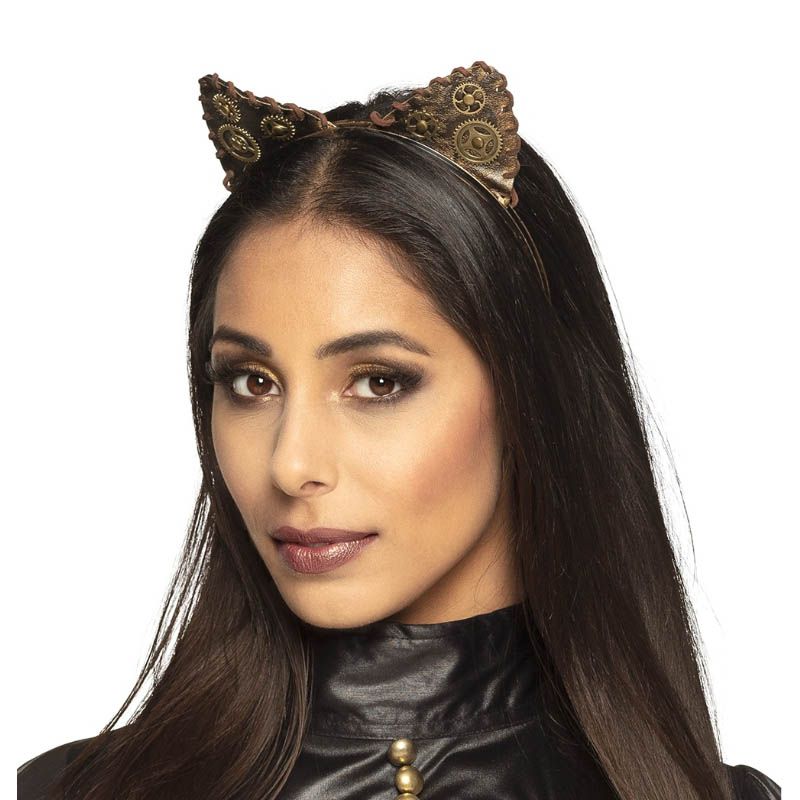 kaki Serre-tête avec oreilles de chat pour cosplay accessoires pour cheveux pour filles et femmes oreilles de chat avec cloches 