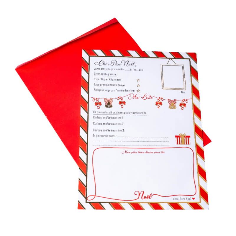 20 x lettres à Santa & enveloppes Noël réveillon Noël liste de souhaits en gros