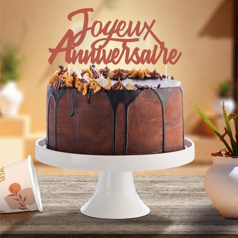 Top Gâteau - Joyeux Anniversaire - Collection Terracotta - Jour de Fête -  Terracotta - Top Thèmes
