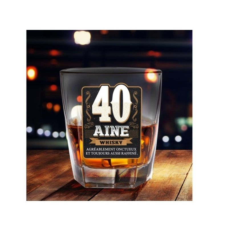40th Birthday Verre à Whisky danniversaire 40 ans Cadeau personnalisé pour homme.