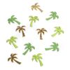 Sachet de 12 confettis de table palmiers en bois - Or et Vert