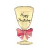 ballon aluminium flûte à champagne happy birthday 91 cm