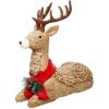 renne de Noël assis avec pommes de pin de 56 cm | jourdefete.com