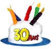 Chapeau Joyeux anniversaire 30 ans blanc