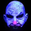 Demi-Masque Intégral en Latex - Clown Chauve - Sensible à la Lumière Noire