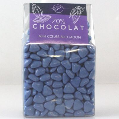 Dragées Mini Coeurs Chocolat 500 gr – Bleu Lagon