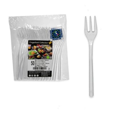 50 mini fourchettes en plastique - Transparent| jourdefete.com