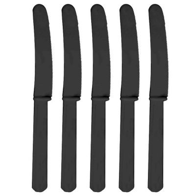 10 Couteaux en Plastique - Noir