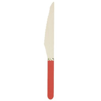 8 petits couteaux en bois bordure or festonnée couleur au choix | jourdefete.com