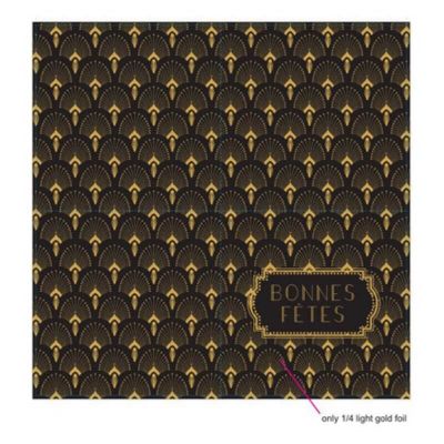 16 Serviettes - Bonnes Fêtes - Collection Paon - Noir floqué Or