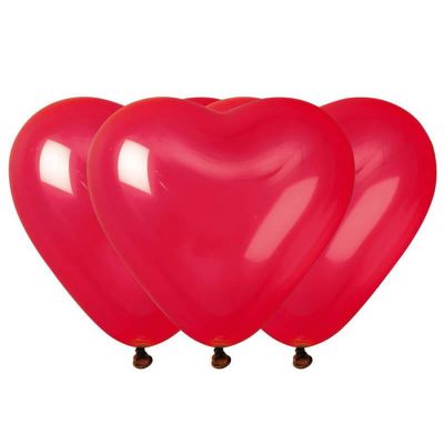 10 ballons cœurs rouges de 25 cm | jourdefete.com