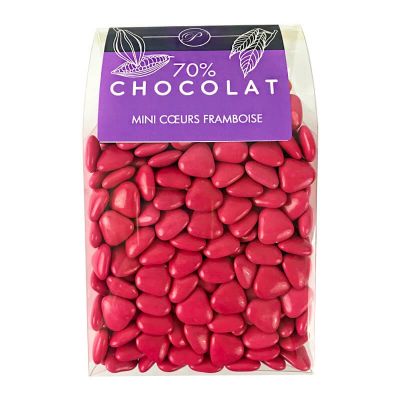 Dragées Mini Coeurs Chocolat 500 gr – Framboise