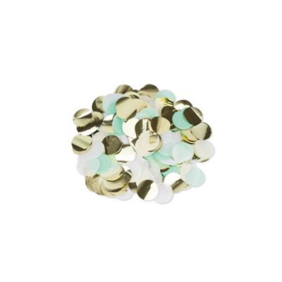 Gros Confettis - Vert Menthe, Blanc et Or