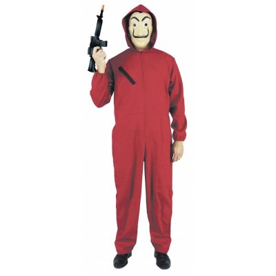 déguisement de bandit pour adulte combinaison rouge | jourdefete.com