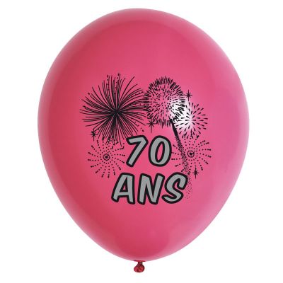 10 Ballons de Baudruche Multicolore Anniversaire 70 ans