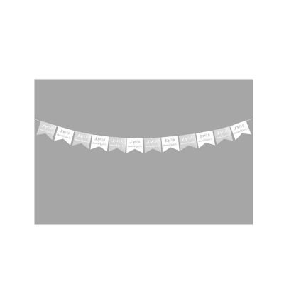 Guirlande de 12 fanions bicolore Joyeux Anniversaire - Couleur Argent