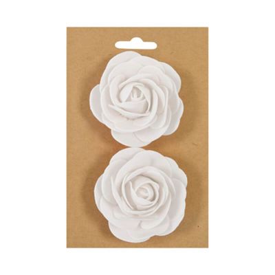 Lot de 2 roses à attacher - Couleur Blanc | jourdefete.com