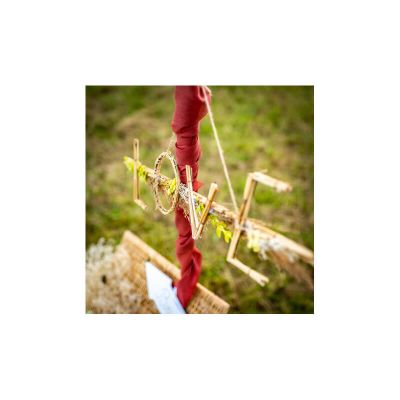suspension mot love fleurs séchées et bambou de 61 cm | jourdefete.com
