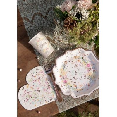 10 assiettes en carton mariage fleuri | jourdefete.com