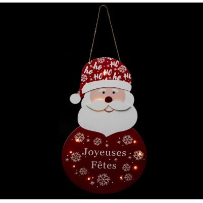 pancarte de Père Noël lumineuse à suspendre de 60 cm | jourdefete.com