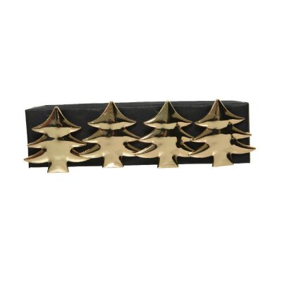 Des sapins dorés pour enrouler vos serviettes de noël et peaufiner votre décoration de table de noël | jourdefete.com