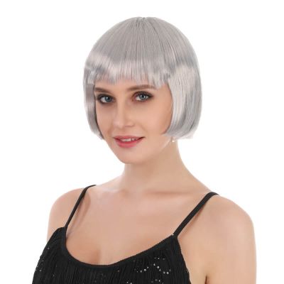 Perruque cabaret pour femme couleur grise cheveux courts