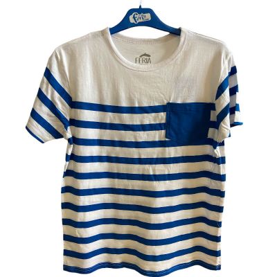 T-shirt à rayures blanches et bleues pour la Feria pour Homme taille au choix