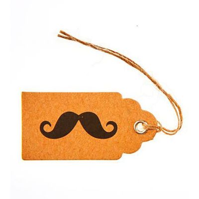 8 Etiquettes Kraft Moustache