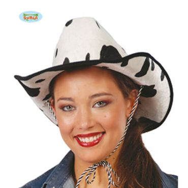 Chapeau De Cowboy Motif Vache Réglable - Feutre Qualité - Pour Hommes Et Femmes - Fêtes, Festivals - Style Western Unique - 2