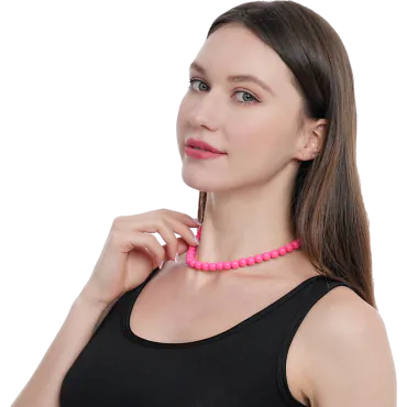 Collier de perles en plastique multicolore fait main original pour