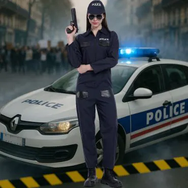 Dzorim Costume de police Accessoires Deguisement Policier Accessoires Avec Chapeaux, Badges, Lunettes, Menottes, Jouets, Ceinture
