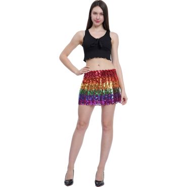 Jupe Crayon Pailletée Taille Haute - Mini Jupe à Sequins Pour Soirée, Festival, Discothèque - Taille Asiatique - 3