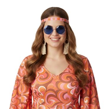 Lunettes rondes vertes de hippie adulte : Deguise-toi, achat de Accessoires