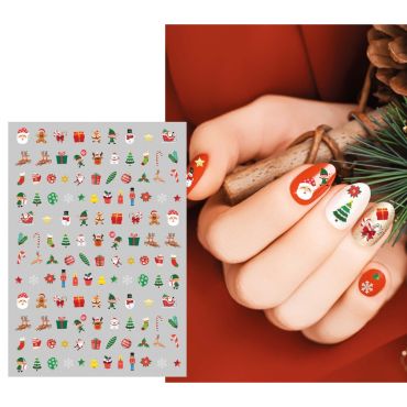 Stickers Nail Art Noël - Nounours, Flocons, Houx - Neuf Pour Déco Ongles
