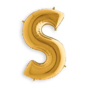 Ballon en aluminium métallisé Or - 102 cm - Lettre S | jourdefete.com