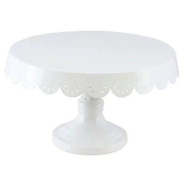 Support à gâteaux blanc en métal sur pied - 26,5 x 15 cm - Collection Voile de Douceur - Jour de Fête - Accessoires pour pâtisserie - Décoration Support à gâteaux blanc en métal sur pied - 26,5 x 15 cm - Collection Voile de Douceur - Jour de Fête - Accessoires pour pâtisserie - Décoration