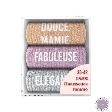 Lot De 3 Paires De Chaussettes à Paillettes - Sœur Complice, Pipelette, Canaille - STC - Taille Unique