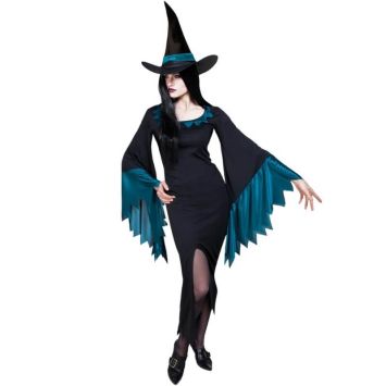 T-shirt Femme Halloween - Motif 'sorcière Au Vin', Noir, Coton, Neuf Sans étiquettes