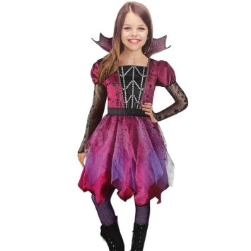 Déguisement vampire violet et noir fille
