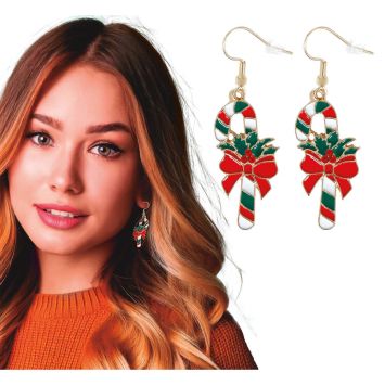 6 Paires Boucles D'oreilles Noël - Bijoux Festifs Pour Femmes (Père Noël, Renne, Sapin, Flocon...) - 11