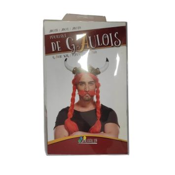Pièce Détachée Playmobil - Tête Avec Moustache Et Perruque Blonde Viking/Gaulois - Occasion